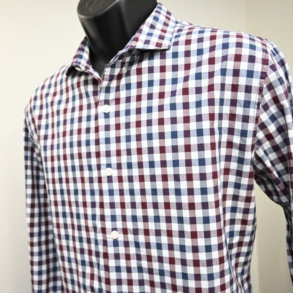 Bonobos Dress Shirt Plaid Slim Fit Long Sleeve‎ Button Up Mens Size Large